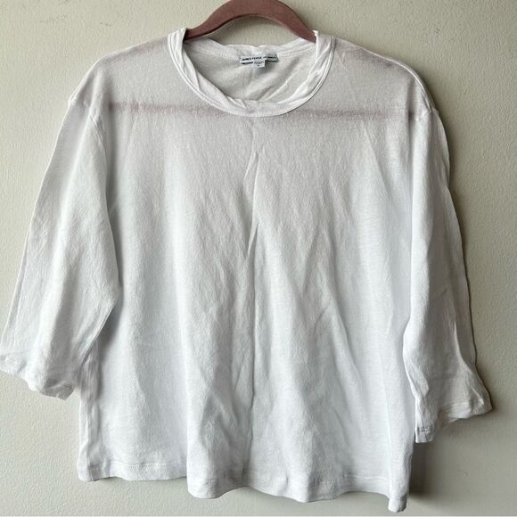 Jemes Perse White Long Sleeve Knit Shirt - Picture 1 of 6